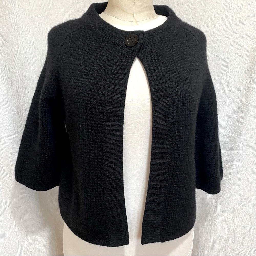 LG 10 ply cashmere M/L black cardigan